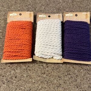 Craft Twisted Cotton Cord - Orange, White, Purple